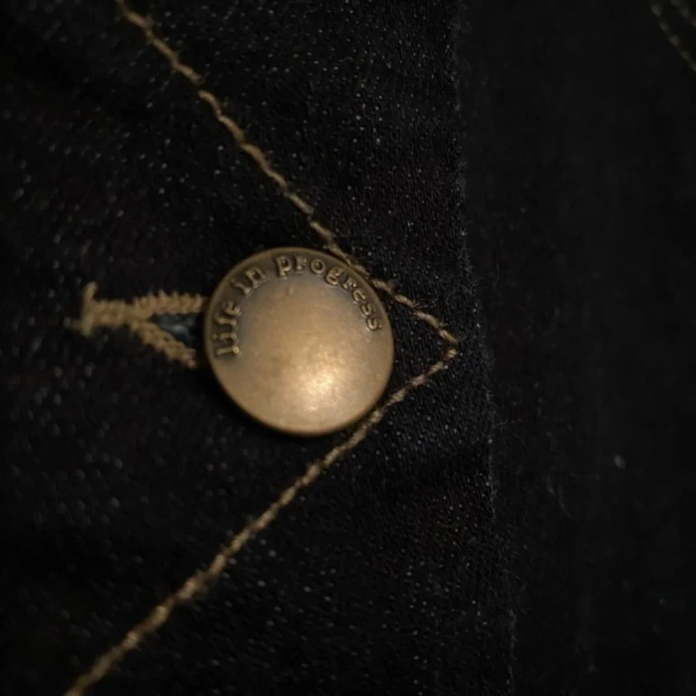 Life in Progress Super Dark Blue Denim Button Up Mini Skirt​